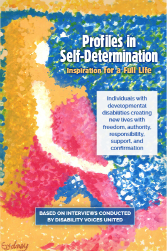 The book cover of Think Outside the Box: Information and Resources on California’s new Self-Determination Program, which features a watercolor painting of a person relaxing under a tree